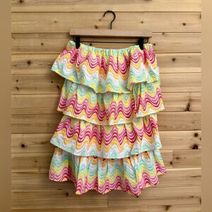NWT Tularosa Size Small Finley Bright & Neon Tiered Cotton Mini Dress